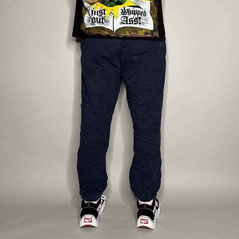 Vintage Y2K Fila Joggers Mens M Navy Blue Cotton Sweatpants Embroidered Logo - Picture 3 of 4